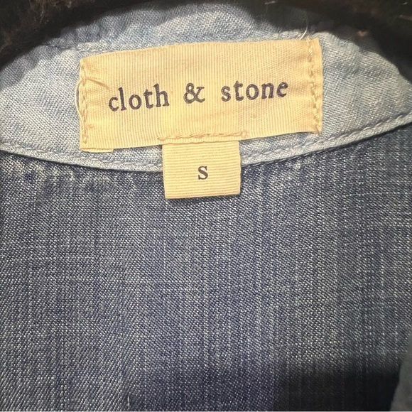 Cloth & Stone Anthropologie two toned Chambray Shirt Dress NO TIE size small - Picture 9 of 15